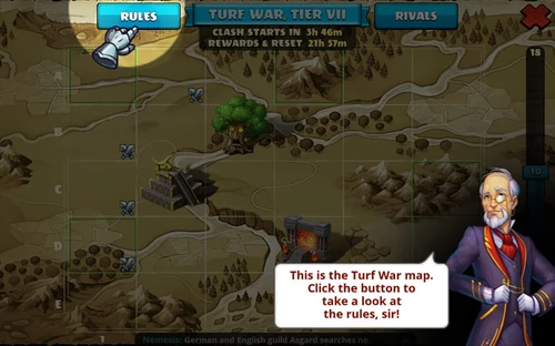 your majordomo introduces you to the turf mini-tutorial