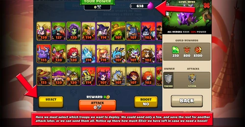 Turf war attack. Step two: selecting troops for deployment.