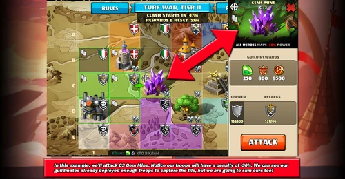 Turf war attack. Step one: choosing objective.