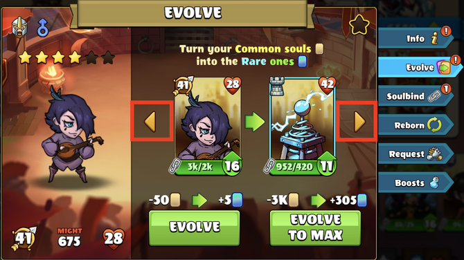 Picture 2: Evolve option