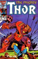 Thor #377 "This Hollowed Armor!" Release date: December 16, 1986 Cover date: March, 1987