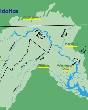 Potomac River On Map Potomac River | The Mighty Thor | Fandom