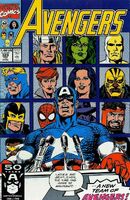 Avengers #329 "Starting Line-Up" Release date: December 19, 1990 Cover date: February, 1991