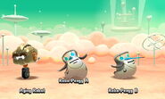 Encountering two Robo-Pengies along with an Aging Robot.