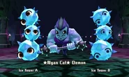 Two Ice Towers fighting alongside a "Traveler's Friend" Demon