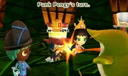 A Punk Pengy attacking a Mii.