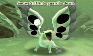 A Snow Griffin with its guard down.