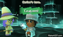 Cautious personality action