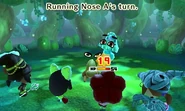 A Running Nose running into a Mii.