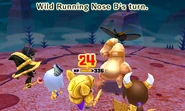 A Wild Running Nose attacks a Mii.