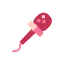 A cartoon microphone with a white outline.