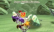 The Snow Griffin attacking a Mii.