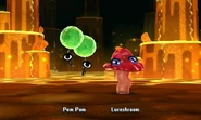 Encountering a Lureshroom along with a Pom Pom.