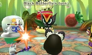 A Black Butterfly attacks a Mii.