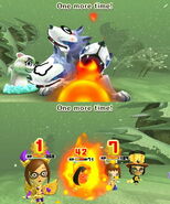 The Facerberus using a fireball attack.