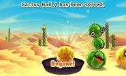 A Cactus Ball defeated by Monster Dinner.