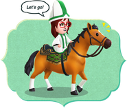 Official artwork depicting the Cleric riding the horse.