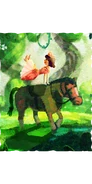 A Princess and a horse at Strange Grove or Wayward Woods.