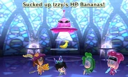 A UFO stealing HP Bananas from a Mii.