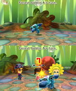 A Forest Goblin attacking a Mii.