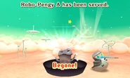 A Robo-Pengy defeated by Monster Dinner.