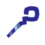 A cartoon staff with a white outline.