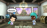 The Air-headed Mii during the singing event.