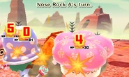 The Nose Rock attacking three Miis at once.