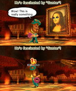 A Mii fascinated by the "Dancing Guide".