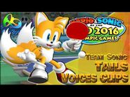 All Tails Voice Clips - Mario & Sonic at the Rio 2016 Olympic Games - Voice Lines - Team Sonic