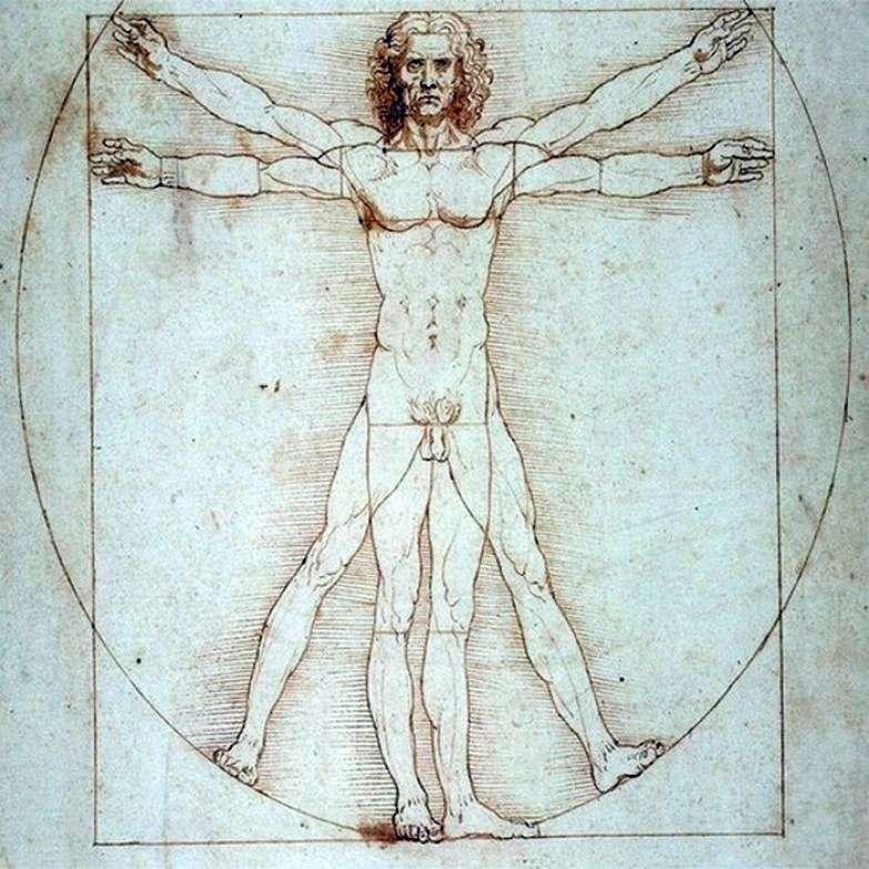 Тело возрождение. Леонардо да винчивитрувианский человек». Человек Леонардо да Винчи. Картина да Винчи человек Витрувианский. Виртуальный человек Леонардо да Винчи.