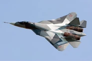A T-50 pre-production model in flight