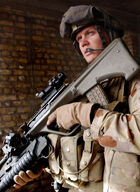 Australian RAR soldier and his 'bullpup' rifle