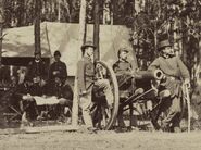 Officers of the Horse Artillery at Culpeper, VA - 1863 (note the 12-pounder in view)