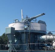 Twin Bofors 40 mm aboard , a WWII destroyer of the .