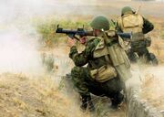 Tajik russian troops in action