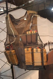 Bomb vest with C4 strapped to it and armed with a detonator (not pictured).