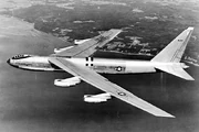 Side view of YB-52 bomber, still fitted with a tandem cockpit, in common with other jet bombers in US service, such as the , B-47 Stratojet and 