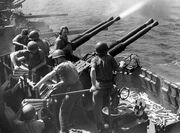 Bofors firing USS Hornet