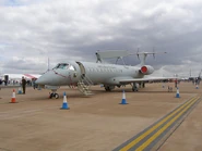 An Embraer R-99A of the Brazilian Air Force on display at RAF Fairford, England, during an airshow.