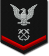 U.S. Navy petty officer third class rating badge for a boatswain's mate