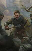 Jan Zizka in the cover art of Kingdom Come Deliverance 2