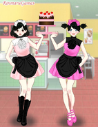 Jennifer G. (left) and Jeniece (right) in Anime Cafe Maid Dress Up.