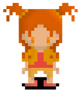 A similar sprite of Zoey in her normal clothes.