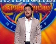 Volodymyr Zelensky on the set of Milyoner - Garyache Krislo