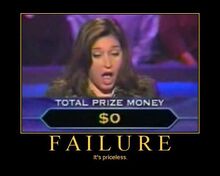 Millionaire $0 failure meme