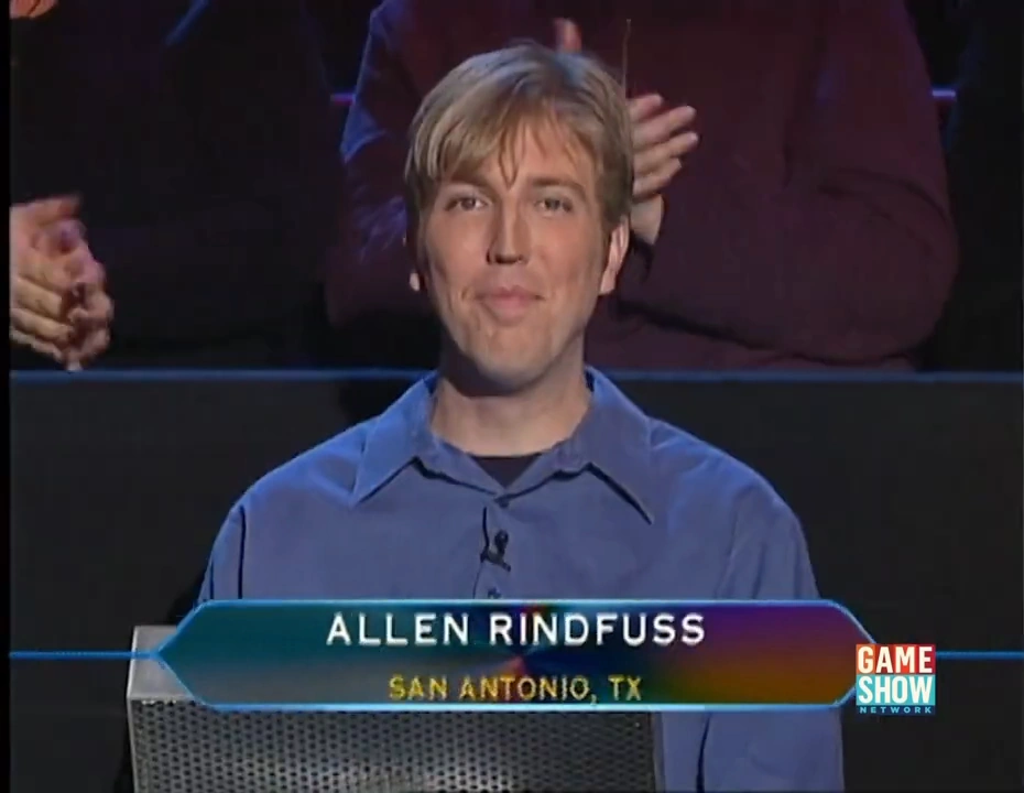 Allen Rindfuss | Who Wants To Be A Millionaire Wiki | Fandom