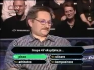 Agošton after the right answer was revealed