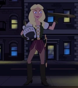 With a suit of armour