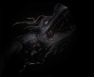 A sneak peek of Enzukai-Ryujin menacingly staring at the camera in the darkness.